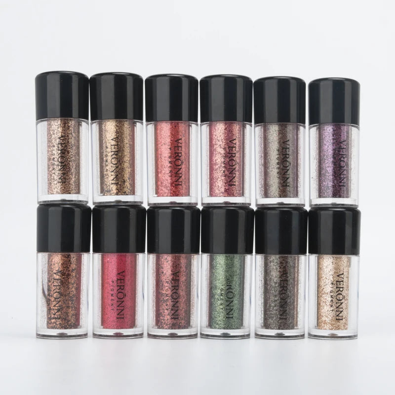 Stick d'ombre à paupières liquide pailletée monochrome, paillettes dorées et violettes