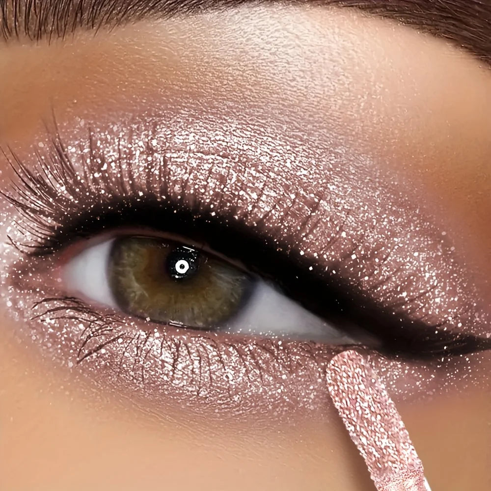 Ombre à paupières liquide pailletée métallique